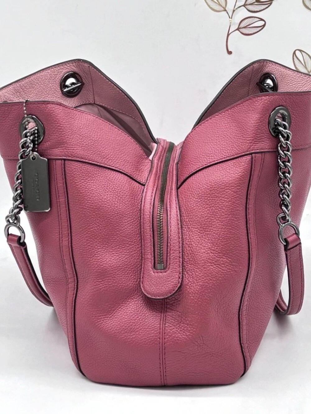 Coach Edie 31 Dark Pink Shoulder Bag - Picture 4 of 9